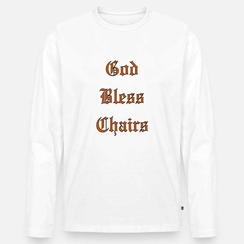 GodBlessChairs - Männer Premium Bio Langarmshirt - Weiß