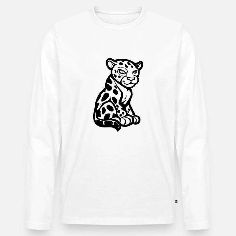 gepard tier comic - Männer Premium Bio Langarmshirt - Weiß