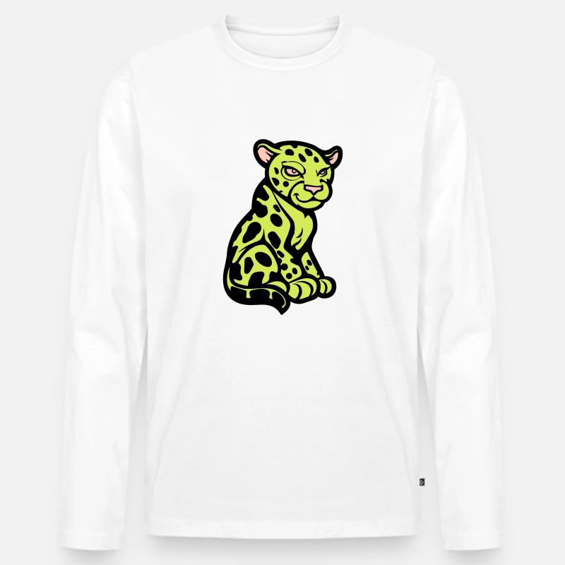 gepard tier comic - Männer Premium Bio Langarmshirt - Weiß
