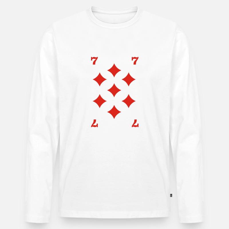 Karo Sieben - Männer Premium Bio Langarmshirt - Weiß