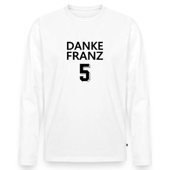 Danke Franz - Männer Premium Bio Langarmshirt - Weiß - Vorne - Nico (187cm)