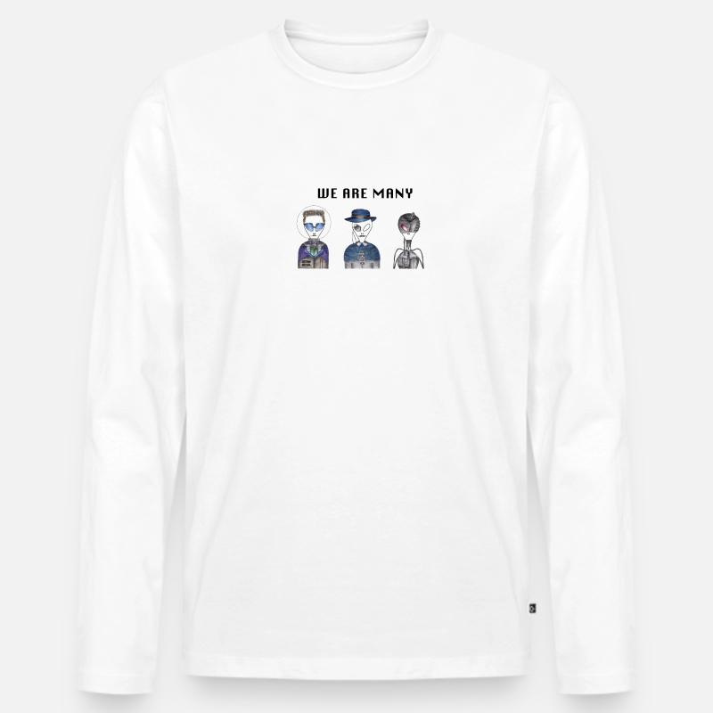 WE ARE MANY - Aliens - Männer Premium Bio Langarmshirt - Weiß
