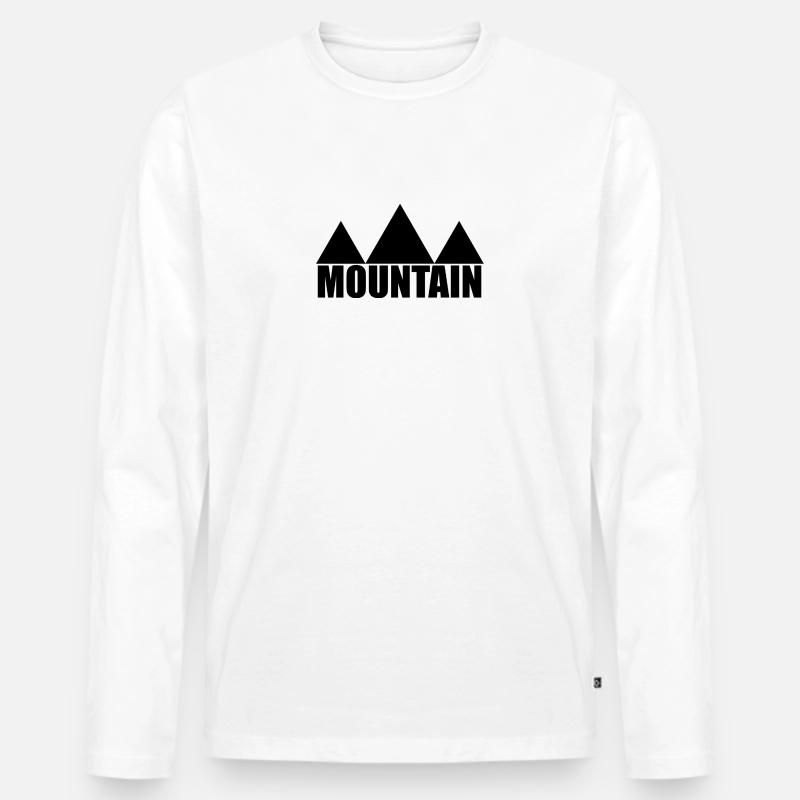 BERG - Männer Premium Bio Langarmshirt - Weiß
