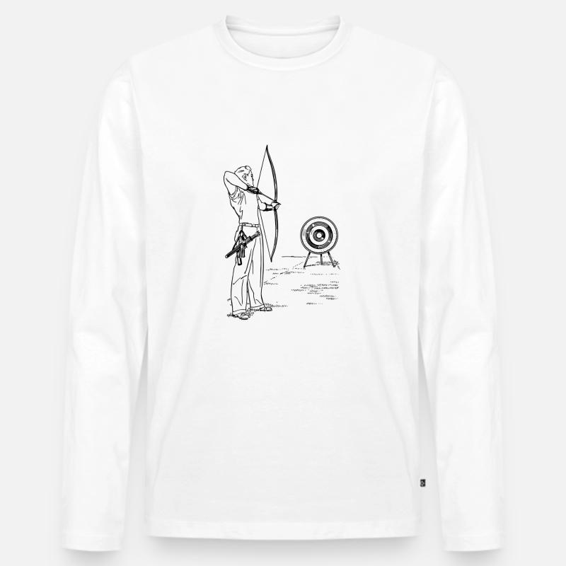 Bogenschießen - Männer Premium Bio Langarmshirt - Weiß