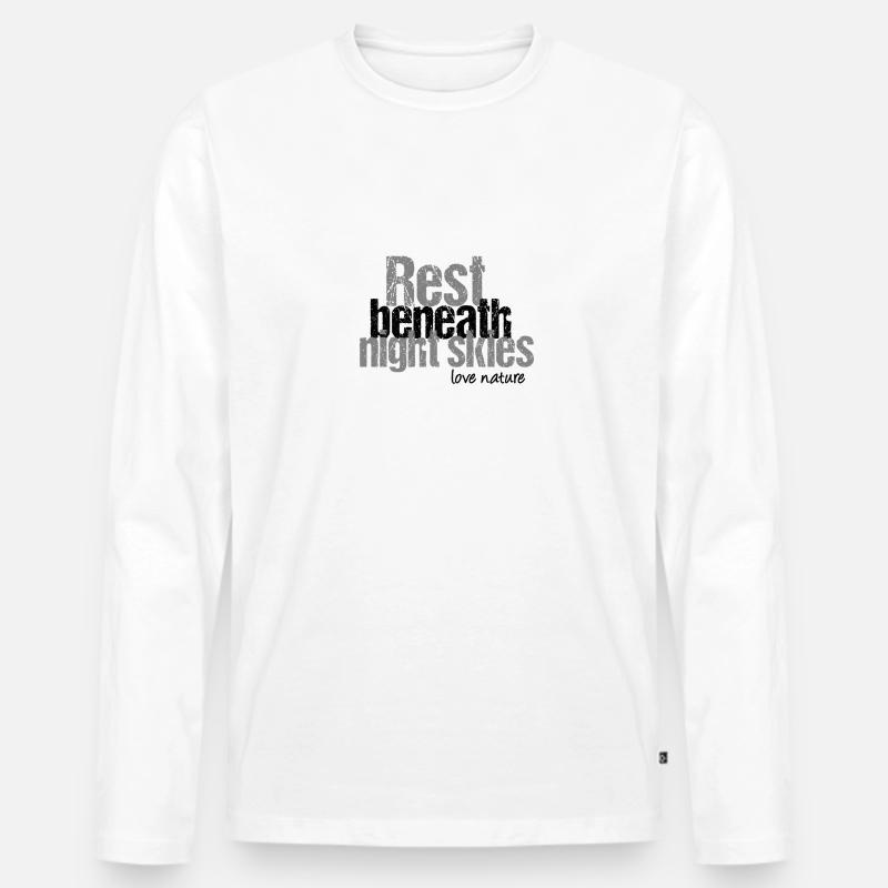 Ruhe unter dem Nachthimmel - Männer Premium Bio Langarmshirt - Weiß