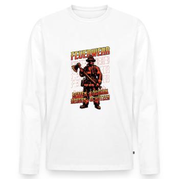 Fire brigade rescue protection - Men's Premium Organic Long Sleeve Shirt - white - Front - Nico (187cm)