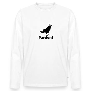 Le petit snob - T-shirt manches longues Premium bio Homme - blanc - Devant - Nico (187cm)