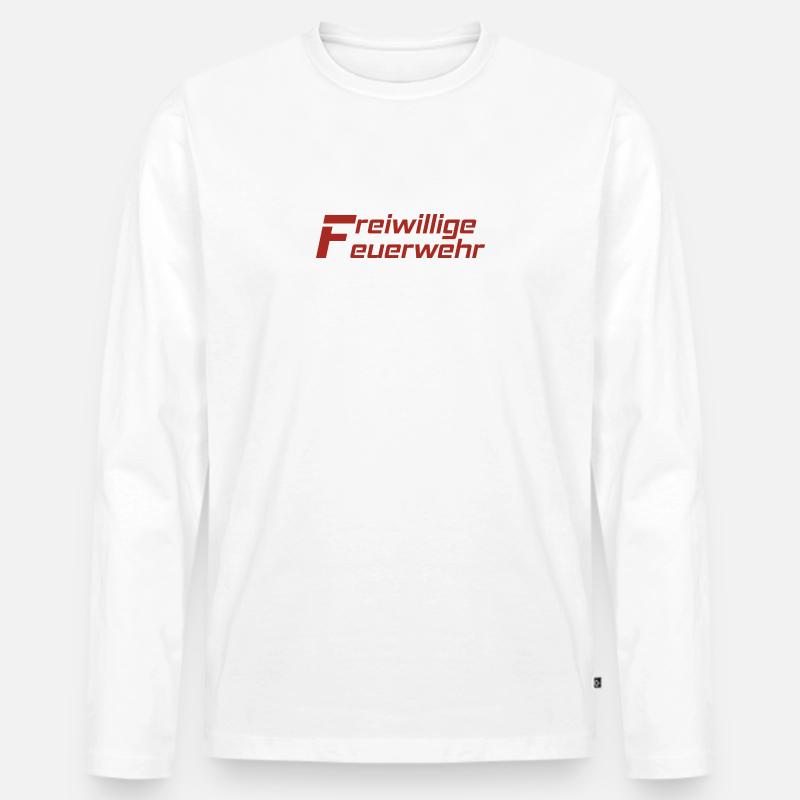 Freiwillige Feuerwehr Rot - Männer Premium Bio Langarmshirt - Weiß