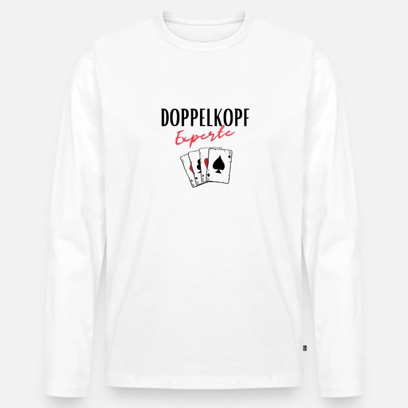 Doppelkopf Experte - Männer Premium Bio Langarmshirt - Weiß