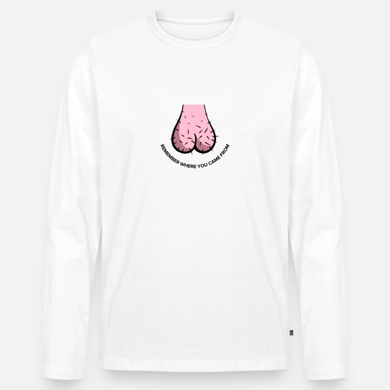 Hoden & Herkunft - Männer Premium Bio Langarmshirt - Weiß