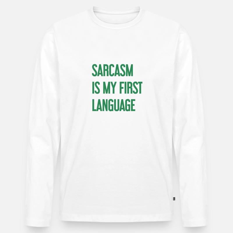 Sarkasmus-Profi - Männer Premium Bio Langarmshirt - Weiß