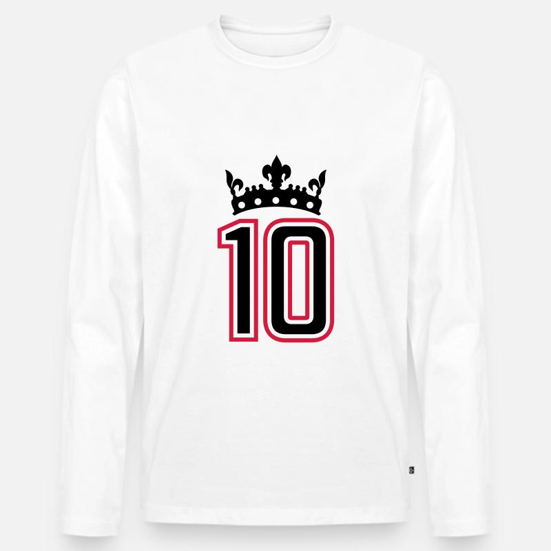 10 krone zahl - Männer Premium Bio Langarmshirt - Weiß