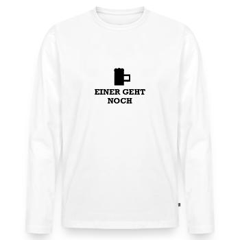 T-Shirt mit Aufschrift einer geht noch - Männer Premium Bio Langarmshirt - Weiß - Vorne - Nico (187cm)