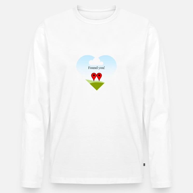 Valentinsgruß - Männer Premium Bio Langarmshirt - Weiß