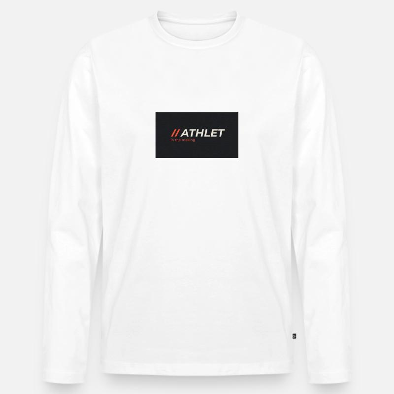 Athlet - Männer Premium Bio Langarmshirt - Weiß