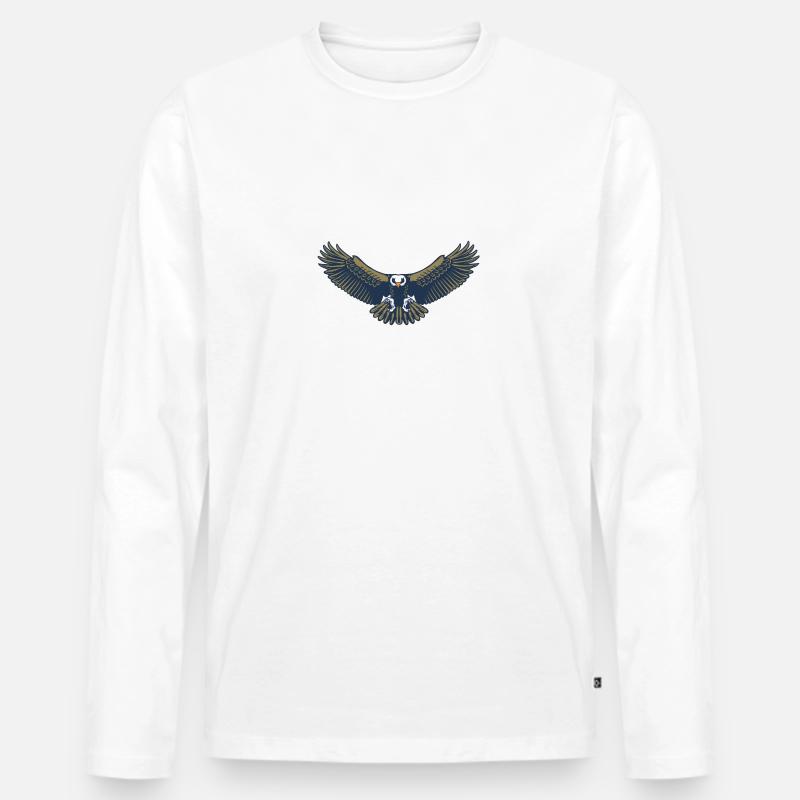 Adler - Männer Premium Bio Langarmshirt - Weiß