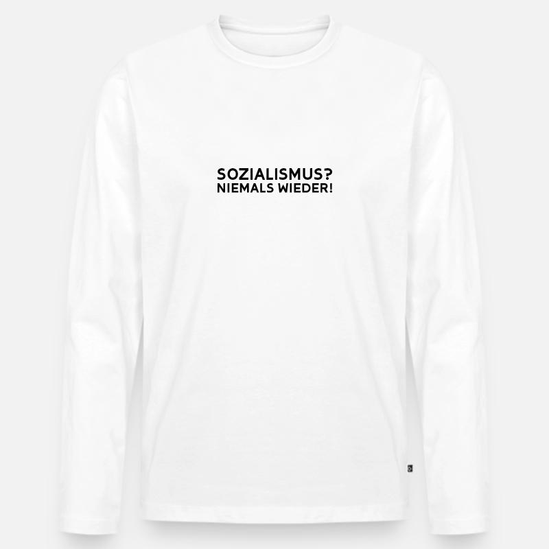 Sozialismus? Niemals wieder! - Männer Premium Bio Langarmshirt - Weiß