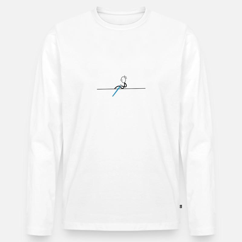 Ruderer, Crew - Männer Premium Bio Langarmshirt - Weiß