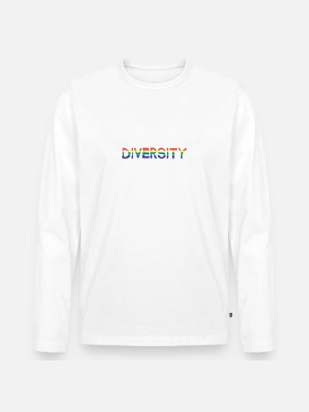 Diversity Diversity Rainbow Flag - Men's Premium Organic Long Sleeve Shirt - white