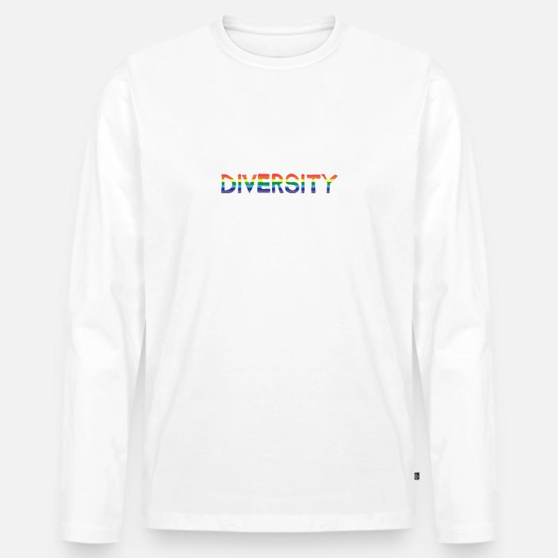 Diversität Vielfalt Regenbogenfahne - Männer Premium Bio Langarmshirt - Weiß