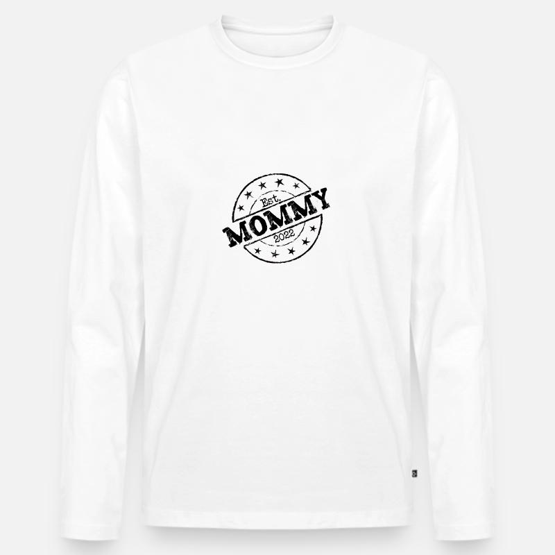 Mutter Mama seit 2022 Geburt - Männer Premium Bio Langarmshirt - Weiß