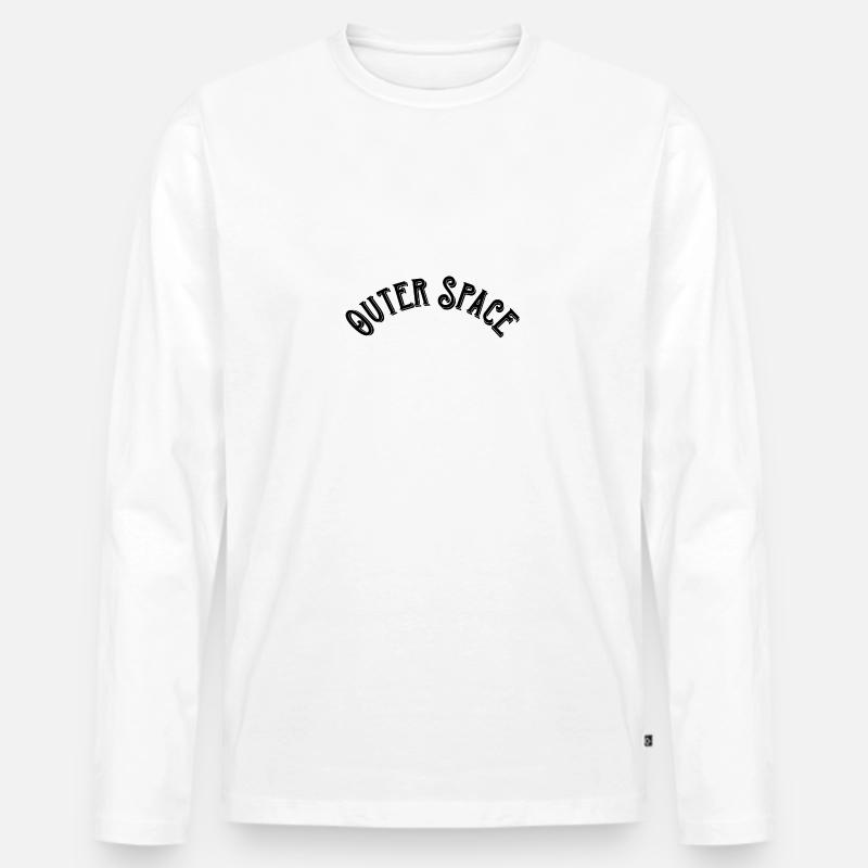 Outer Space - Männer Premium Bio Langarmshirt - Weiß