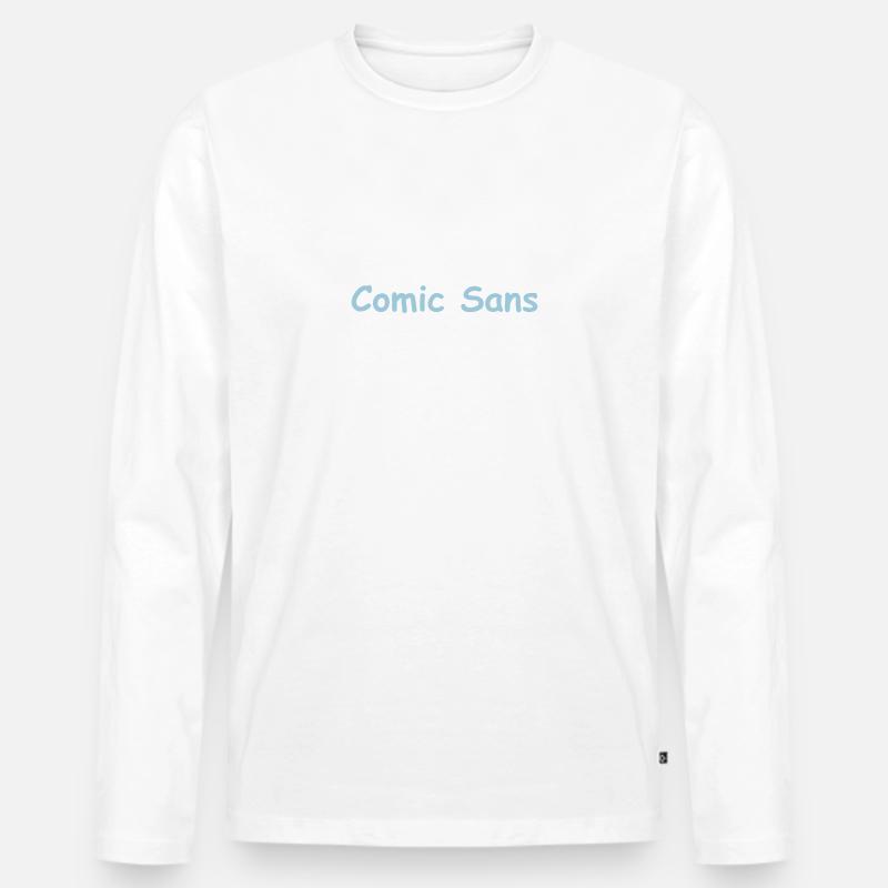 Comic Sans - Männer Premium Bio Langarmshirt - Weiß
