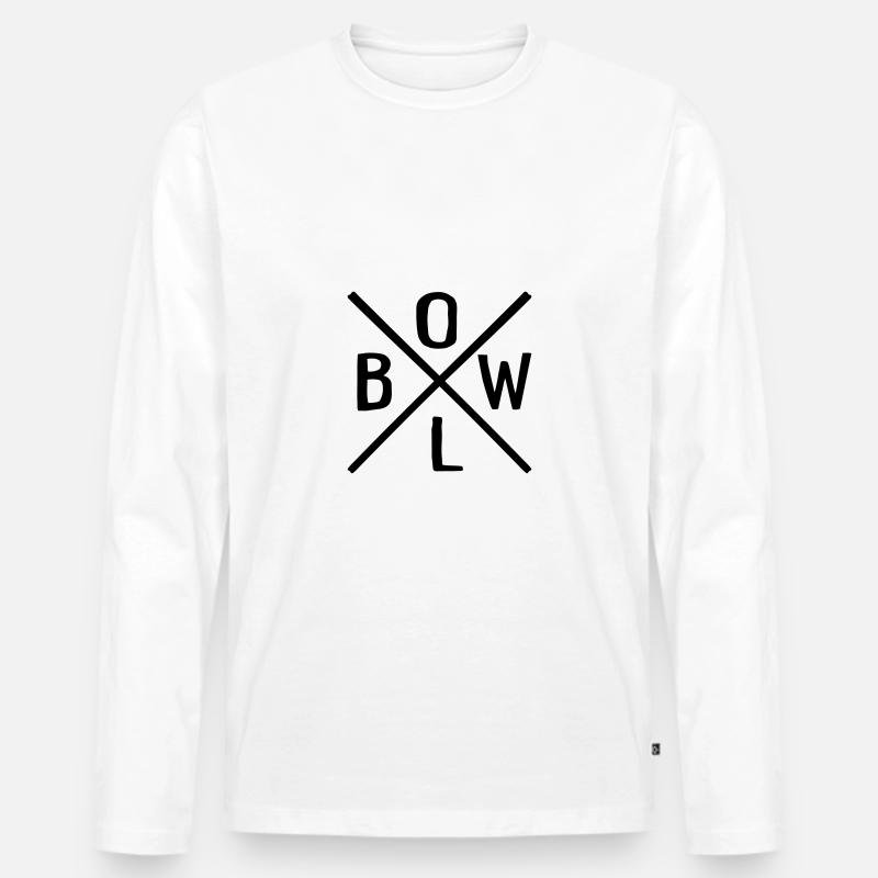 Bowling - Männer Premium Bio Langarmshirt - Weiß