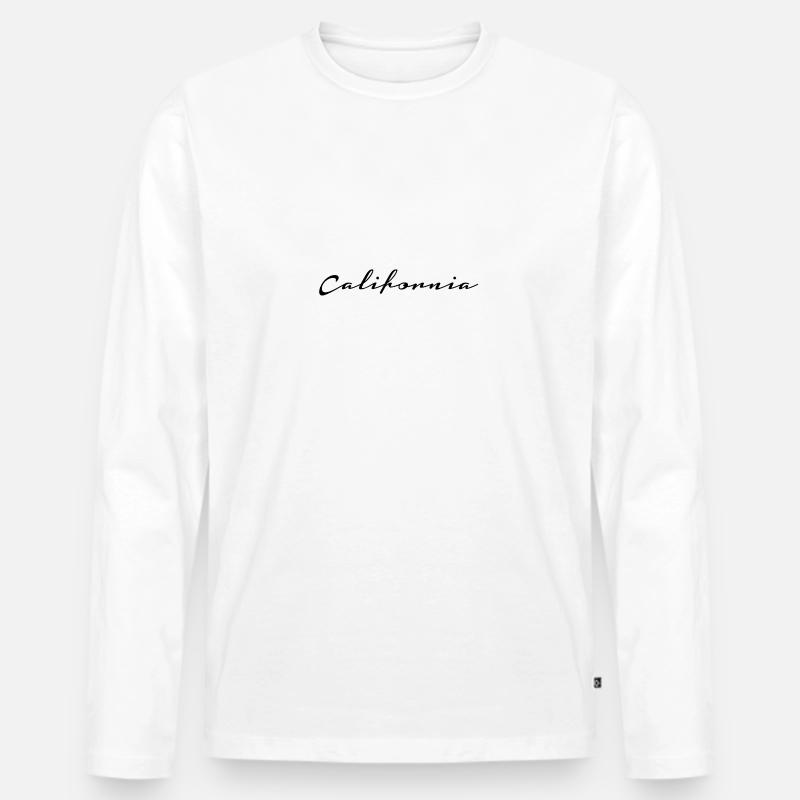 California - Männer Premium Bio Langarmshirt - Weiß