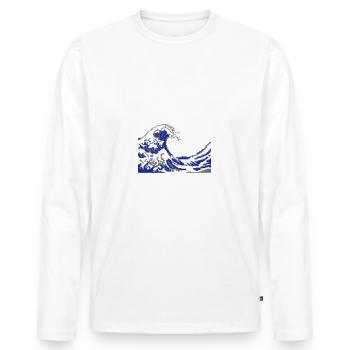 Nerd - Men's Premium Organic Long Sleeve Shirt - white - Front - Nico (187cm)