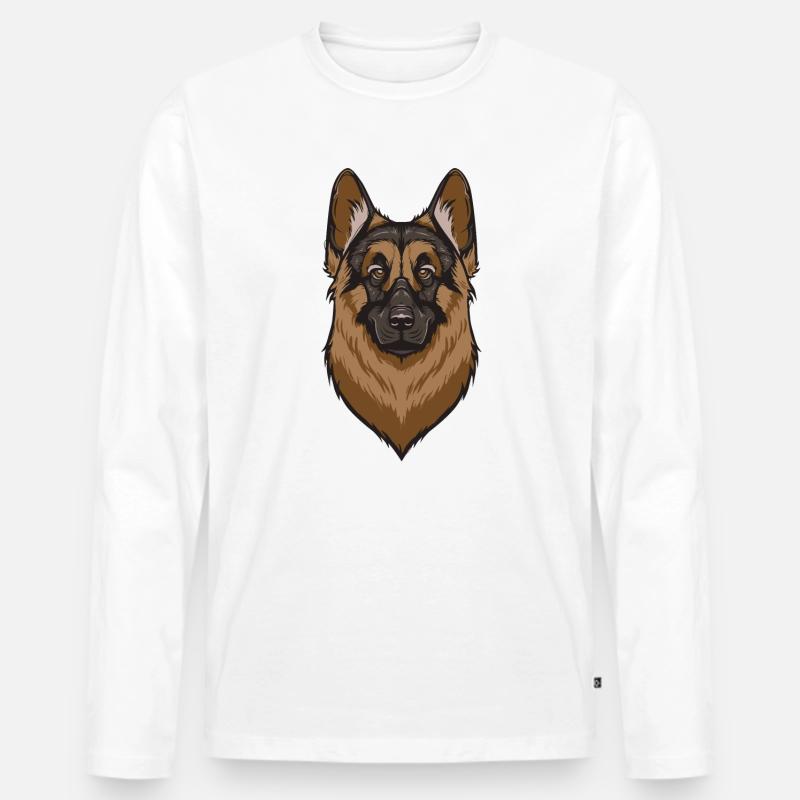 Deutscher Schäferhund - Männer Premium Bio Langarmshirt - Weiß