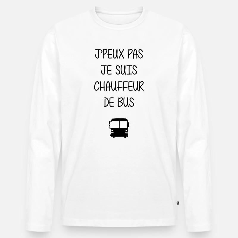 Bus / Busfahrer / Arbeit / Job - Männer Premium Bio Langarmshirt - Weiß