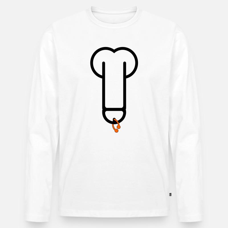 pierceddick2 - Männer Premium Bio Langarmshirt - Weiß