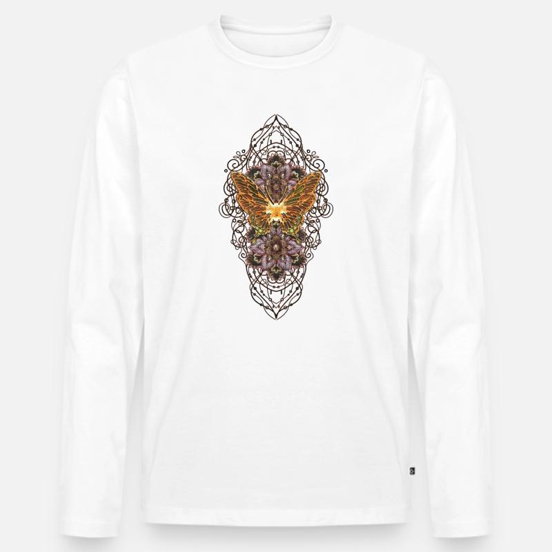 Wunderbare, elegante Schmetterlinge - Männer Premium Bio Langarmshirt - Weiß