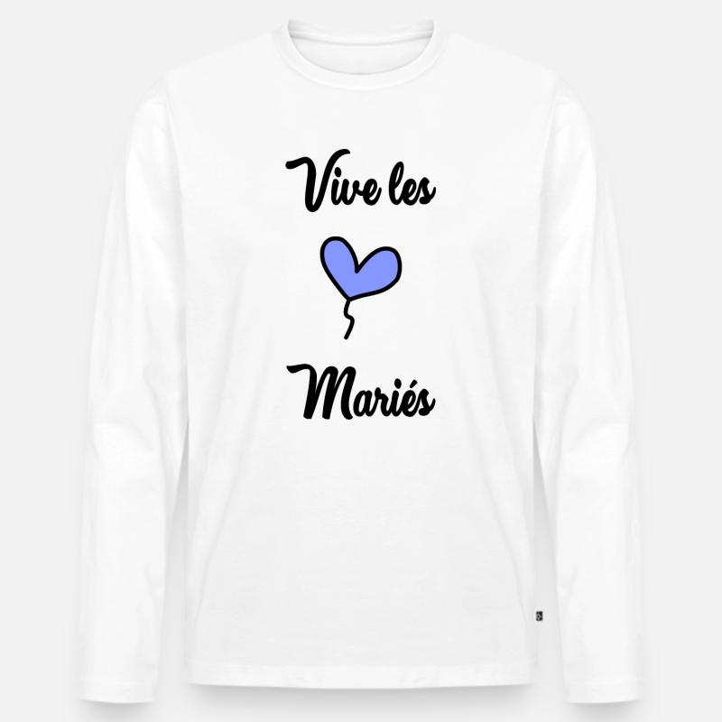 ES LEBE DAS BRAUTPAAR - Männer Premium Bio Langarmshirt - Weiß