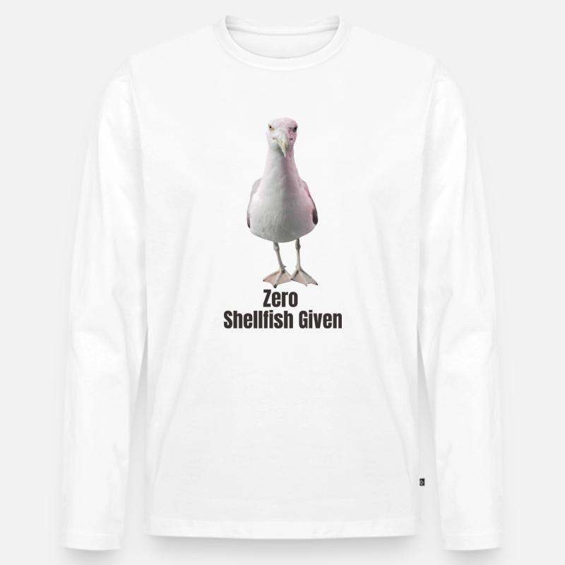 Abstrakte Möwe mit farbigen Akzenten - Männer Premium Bio Langarmshirt - Weiß