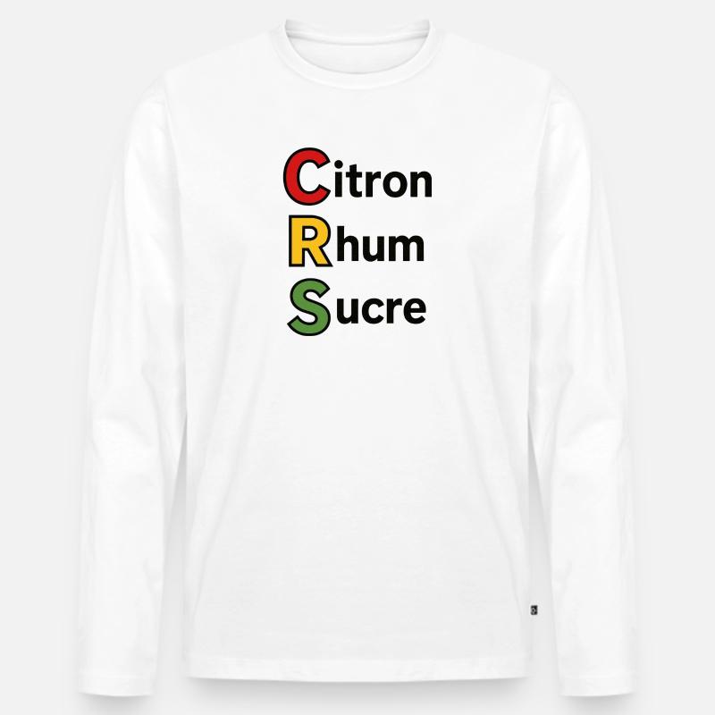 Zitrone, Rum, Zucker - Männer Premium Bio Langarmshirt - Weiß