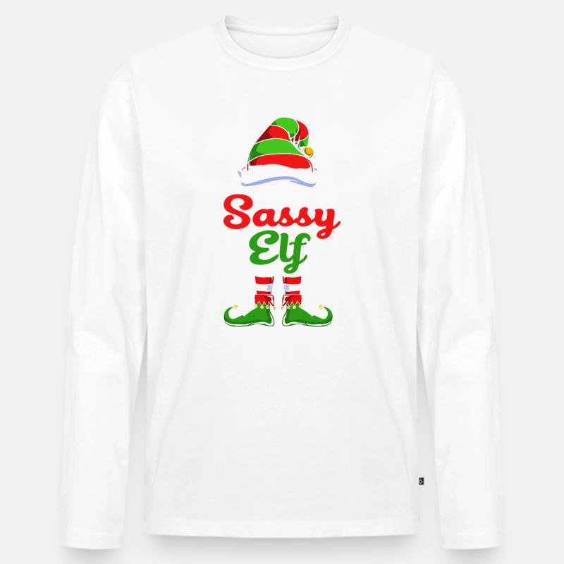 Elfe Elf Weihnachtsgeschenk Nervensäge - Männer Premium Bio Langarmshirt - Weiß