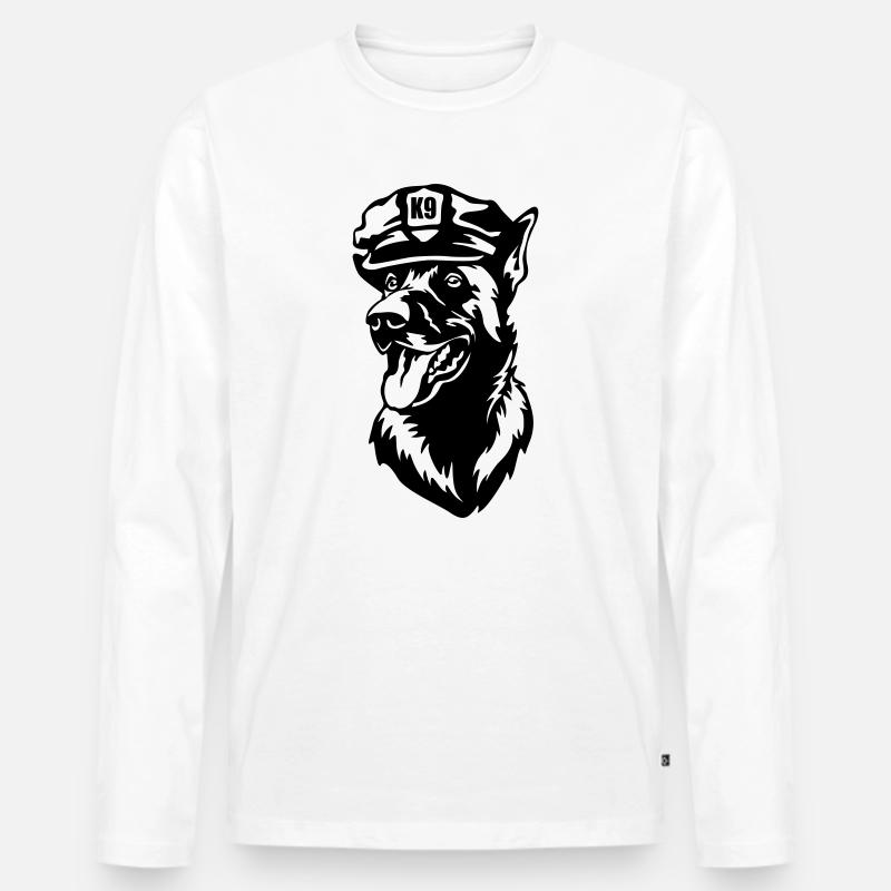 Malinois Kopf - Männer Premium Bio Langarmshirt - Weiß