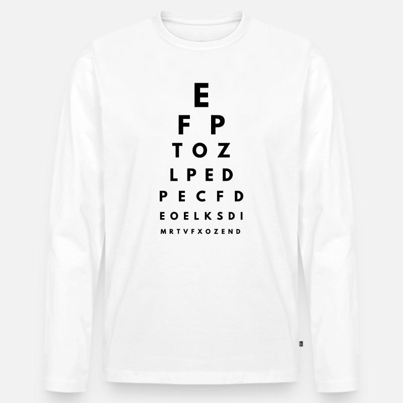 Sehtest 2 - Männer Premium Bio Langarmshirt - Weiß