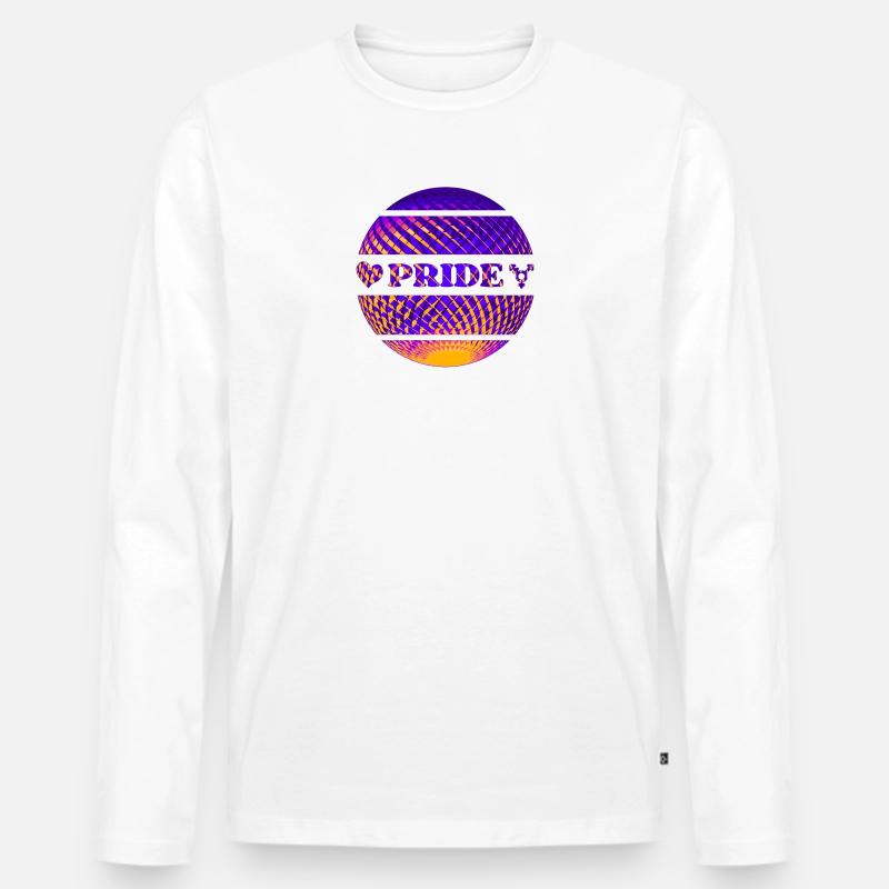 Pride bunte Diskokugel - Männer Premium Bio Langarmshirt - Weiß