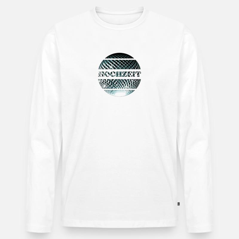 Hochzeit elegantes Partydesign - Männer Premium Bio Langarmshirt - Weiß