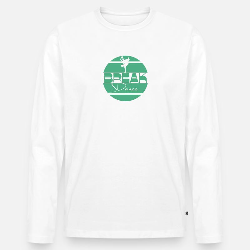 Breakdance grün türkis - Männer Premium Bio Langarmshirt - Weiß