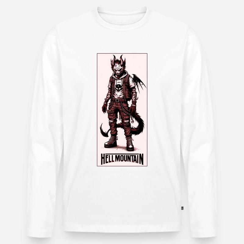 HÖLLENBERG #4 - Männer Premium Bio Langarmshirt - Weiß