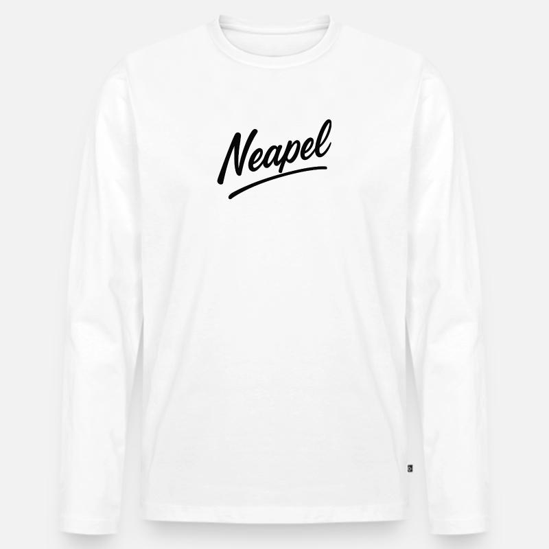 Neapel Script Schriftzug - Männer Premium Bio Langarmshirt - Weiß