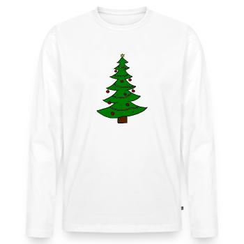 Christmas tree Christmas Tree Juletre - Men's Premium Organic Long Sleeve Shirt - white - Front - Nico (187cm)