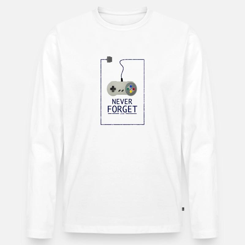 Retrogaming - Männer Premium Bio Langarmshirt - Weiß
