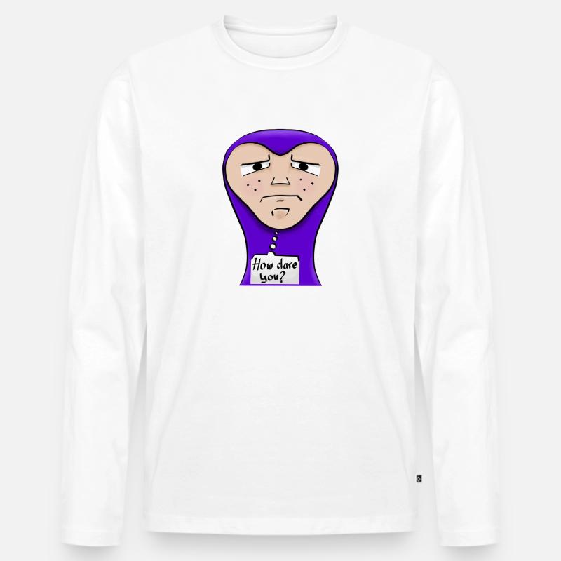 PurpleGuy - Männer Premium Bio Langarmshirt - Weiß