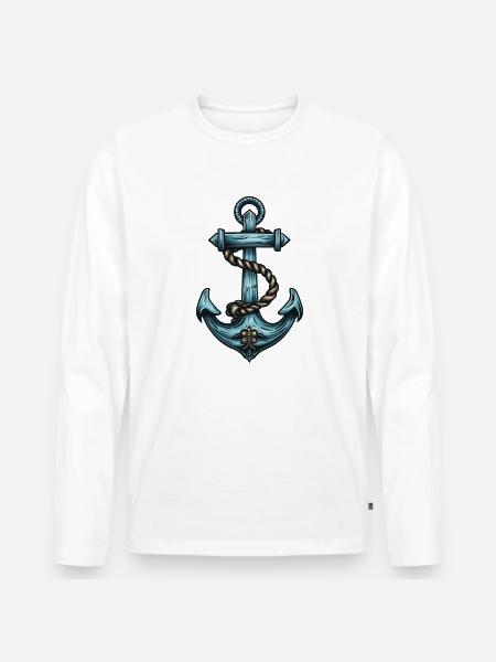Anker Hafen - Männer Premium Bio Langarmshirt - 