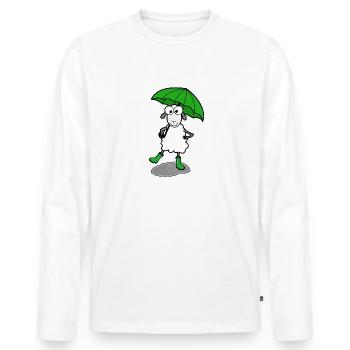 Sheep with rubber boots - Men's Premium Organic Long Sleeve Shirt - white - Front - Nico (187cm)